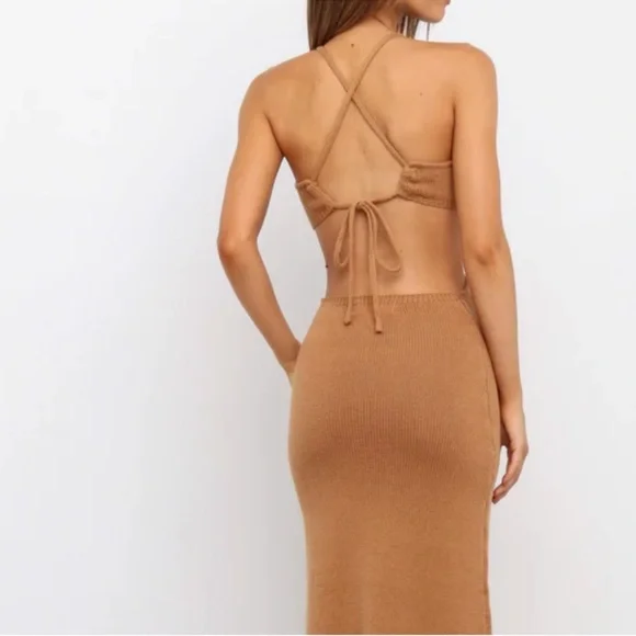 NEW Petal & Pup Knit Hailey Dress w/Open back in Tan Size XS/S - Picture 5 of 7